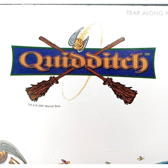 Vintage Harry Potter 16 Count Sticker Sheet Gryffindor Quidditch Hogwarts Hedwig - Picture 2 of 4